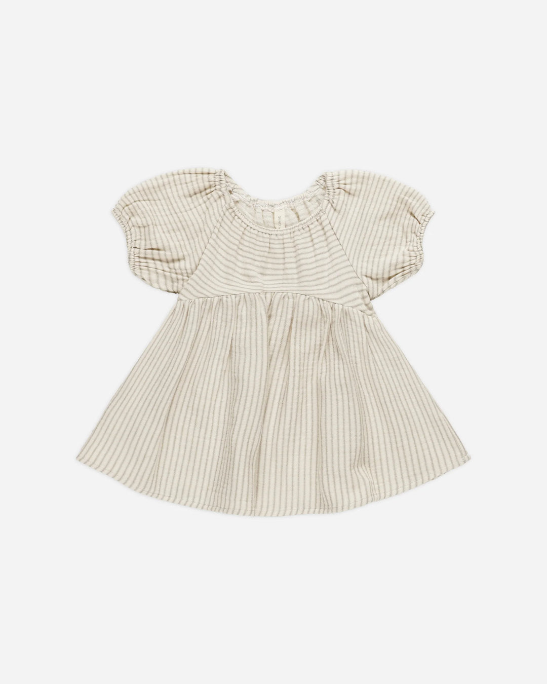 Quincy Mae Long Sleeve Flutter Dress- Cocoa Stripe Quincy Mae Long Sleeve Flutter Dress- Cocoa Stripe